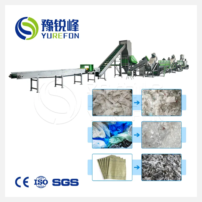 نفايات زجاجات بلاستيكية من مادة PET رقائق براميل منصات/PP/HDPE كتل مطاطية/أنابيب PVC/أفلام PE أكياس منسوجة ضخمة آلة سحق القمامة مصنع إعادة التدوير آلة الغسيل