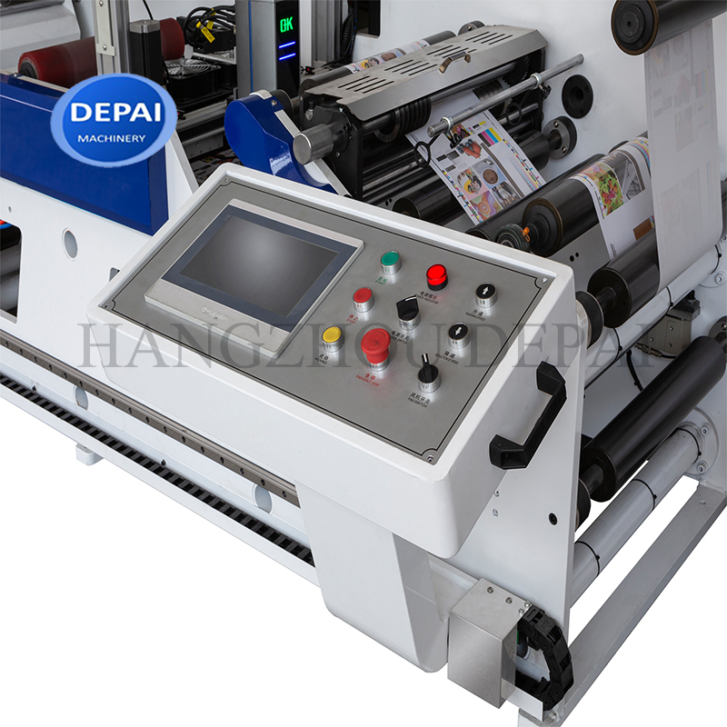 Dp-450-8 آلة طباعة الملصقات الرقمية من نوع بتلة مع محرك سيرفو ملون لطباعة الملصقات الأفقية بتقنية الفلكسو