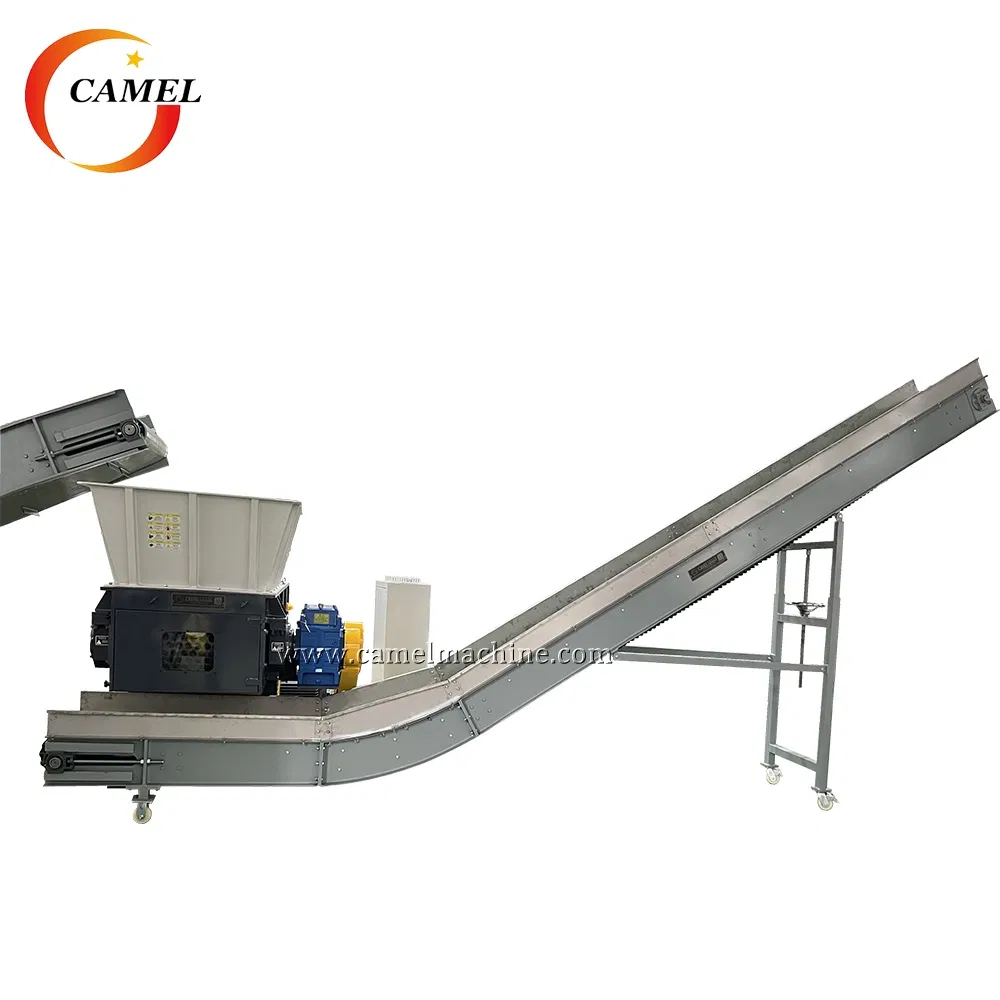 آلة تمزيق براميل أنابيب البلاستيك HDPE ذات العمود الواحد لتمزيق كتل البلاستيك الصلبة