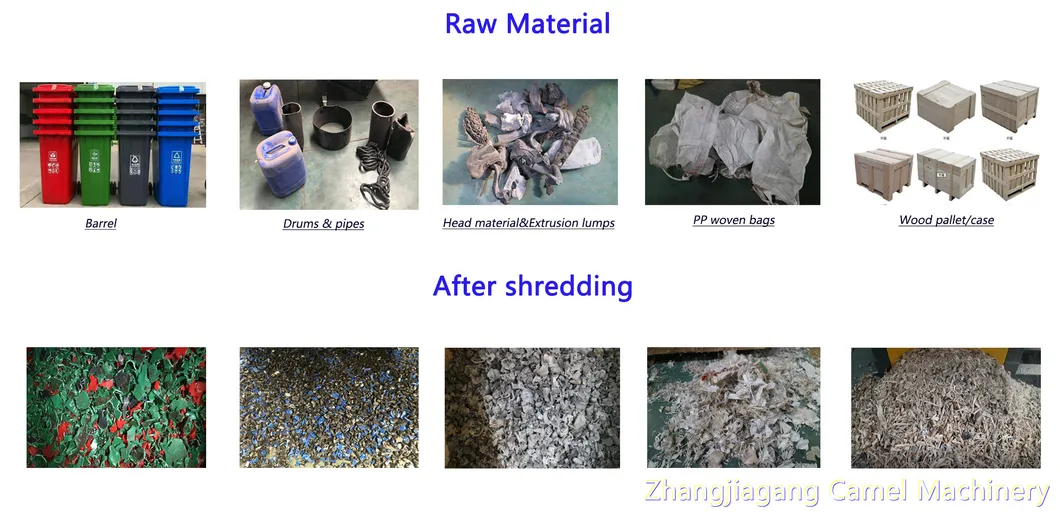 آلة تمزيق براميل أنابيب البلاستيك HDPE ذات العمود الواحد لتمزيق كتل البلاستيك الصلبة