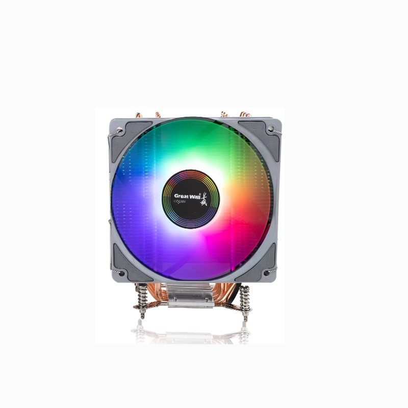 LGA1700 M-ATX Compact 6-Tube Copper Aluminum Red LED Heat Sink 220W Air Cooled 4Pin Interface Supports Intel CPU Computer Case