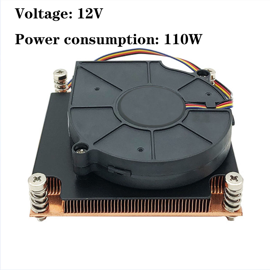 Heat sink LGA115X-1U3E 110W square motherboard copper heat sink 1150 1151 1155 1156 1200 server CPU fan heat sink
