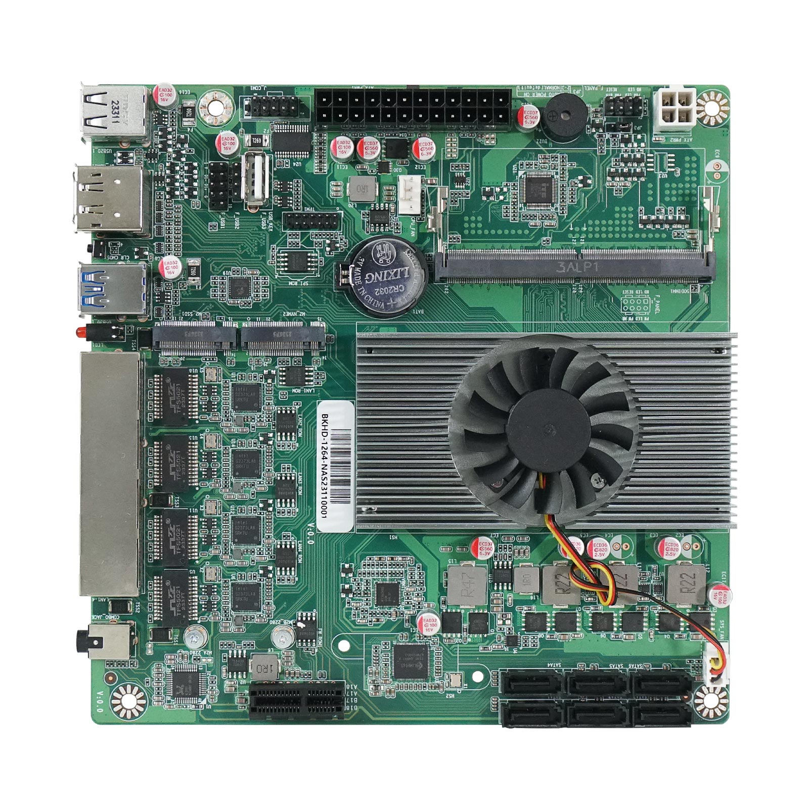 N100 Motherboard AS N5095 Server Mini Computer ITX Motherboard Quad Core 12SATA 2.5G/gigabit Network Port Dual M.2