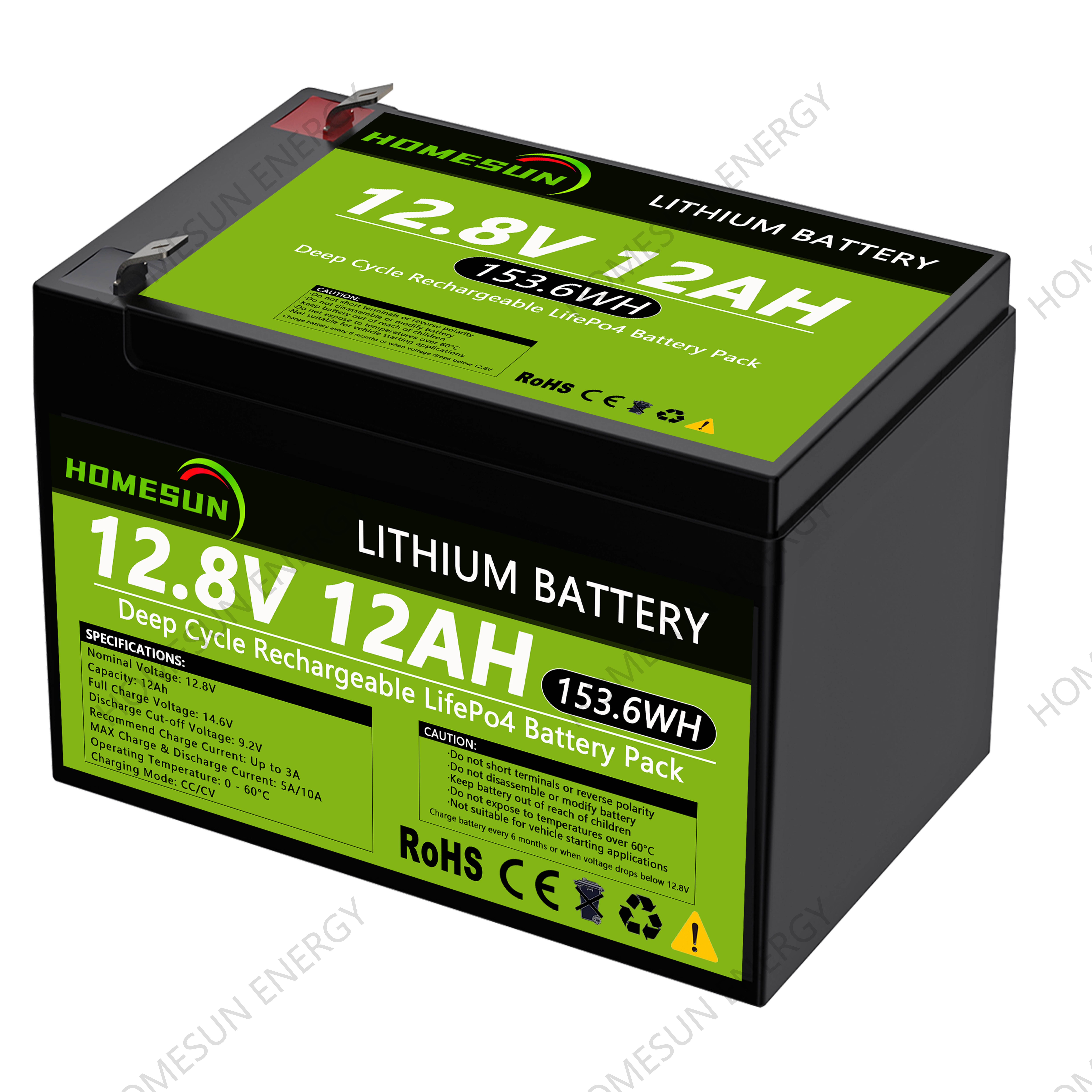 12.8V 12AH Front
