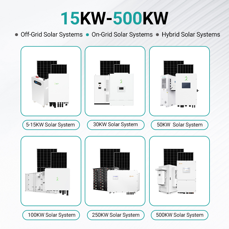 Complete Home Solar System Kit 10kw 12kw 15kw 20kw Hybrid Solar Battery Energy System10kwh 20kwh 30kwh 40kwh Lithium Batteries