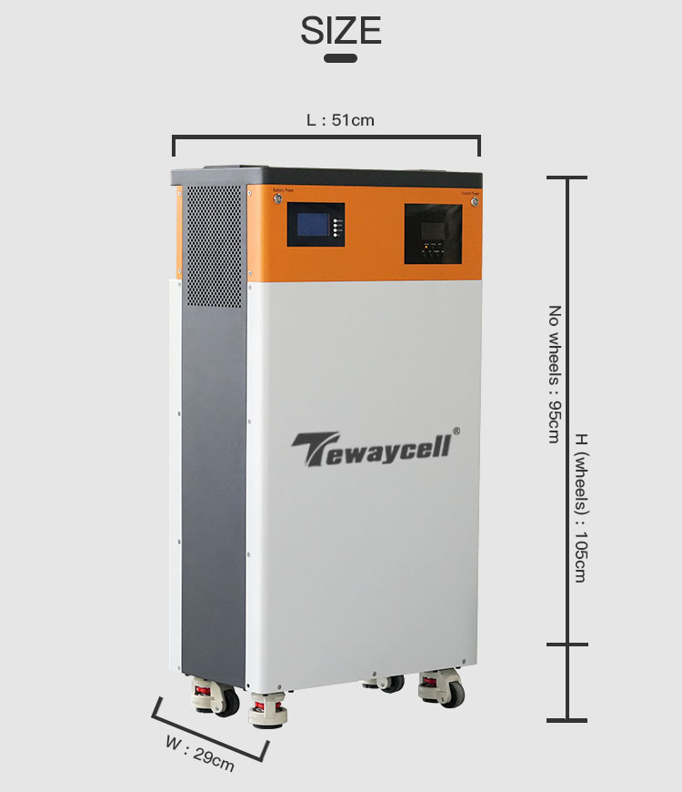 For 15kWh 5kW Stackable All-in-One Hybrid Solar 48V 314Ah LiFePO4 Battery Built-in Inverter Plug-and-Play Easy Home Backup
