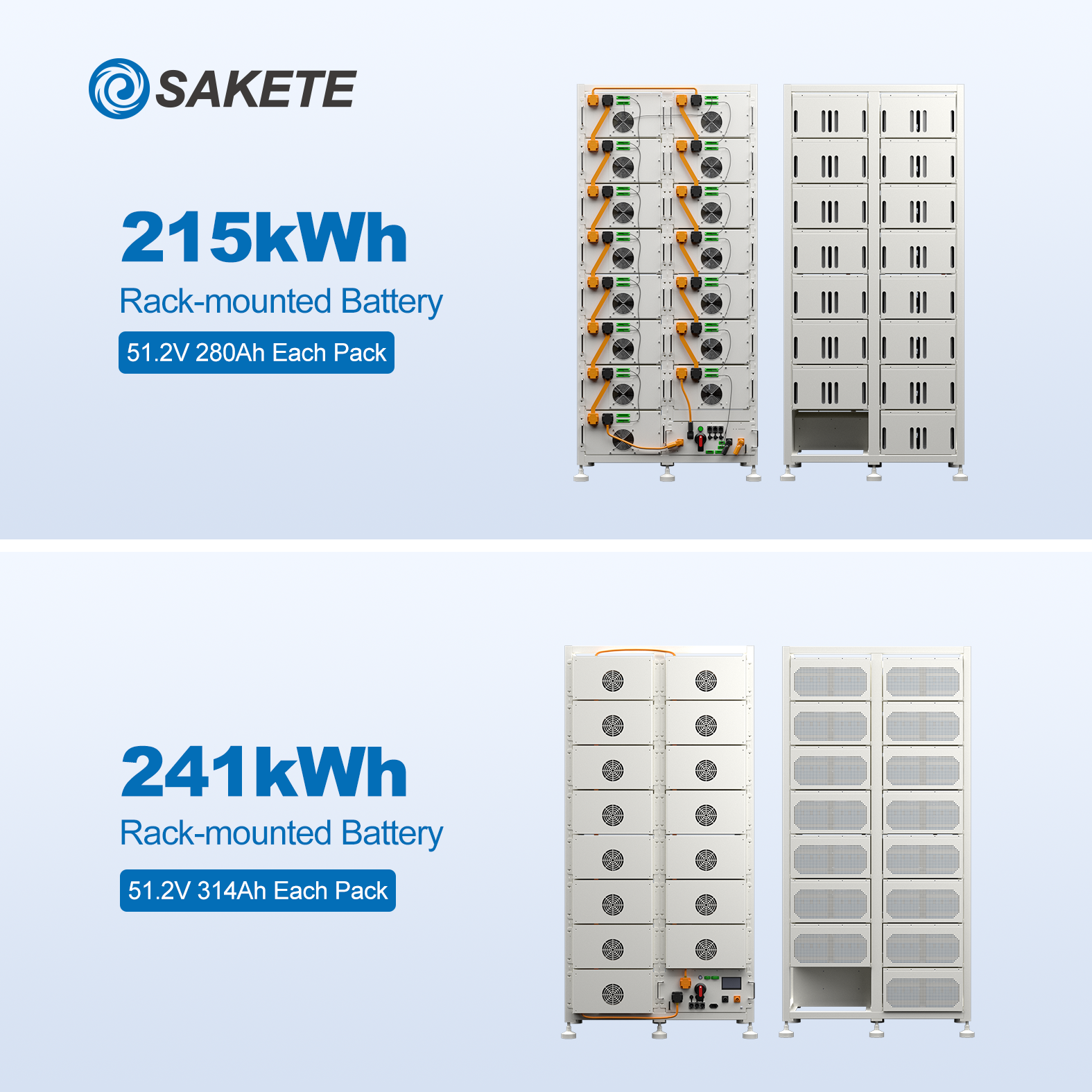 Sakete 100kWh 200kWh Commercial Battery Storage System with PCS for Industrial Solar Integration