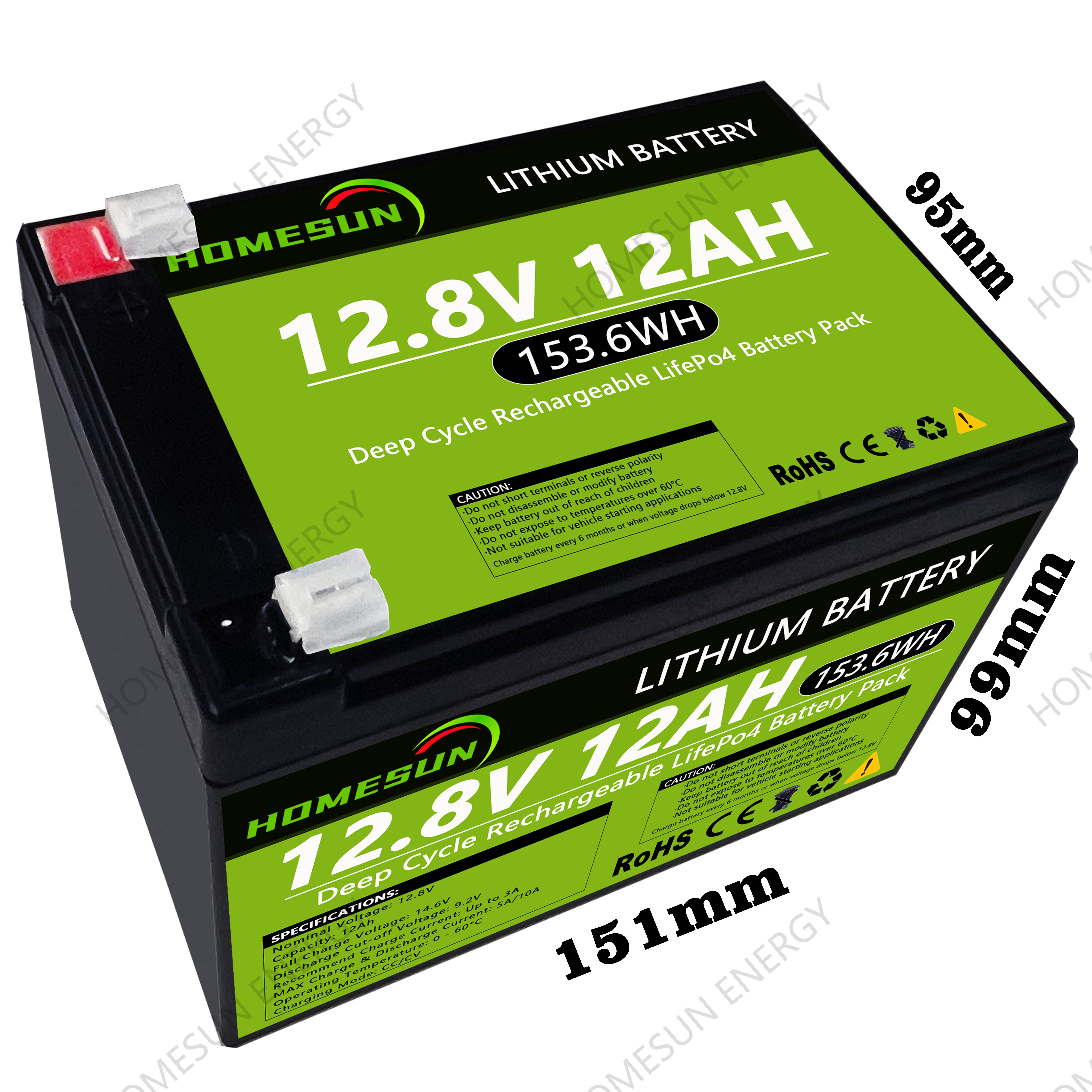 12.8V 12AH Side