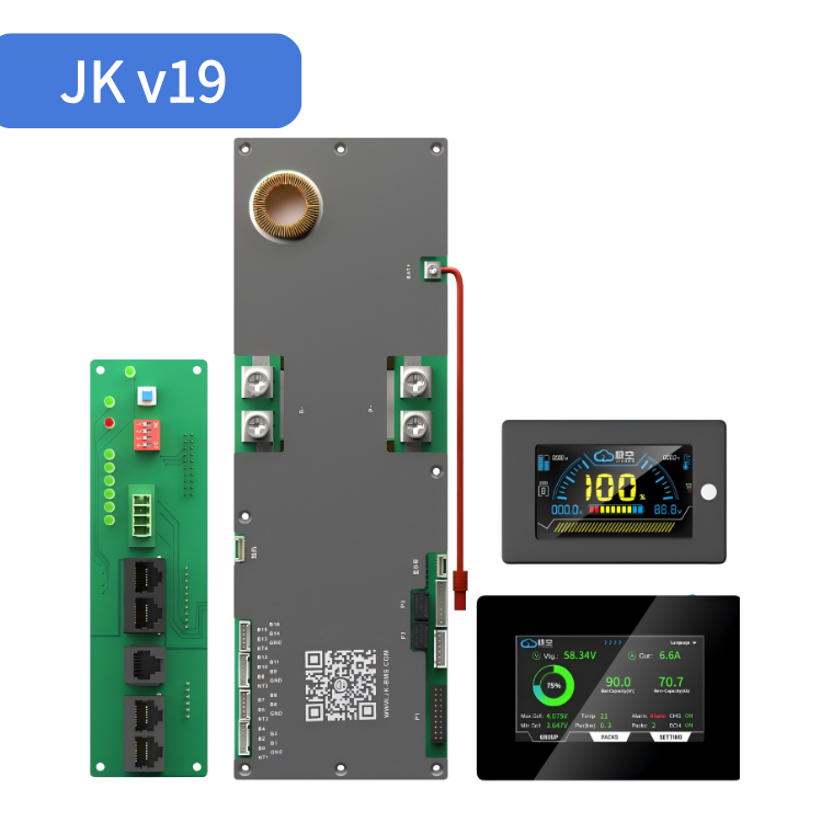 JKBMS for Lifepo4 Battery Bms 100A 200A JIKONG Smart BMS 8S 16S 48V With BT CAN RS485 UART Active Balance 1A 2A JK Inverter Bms