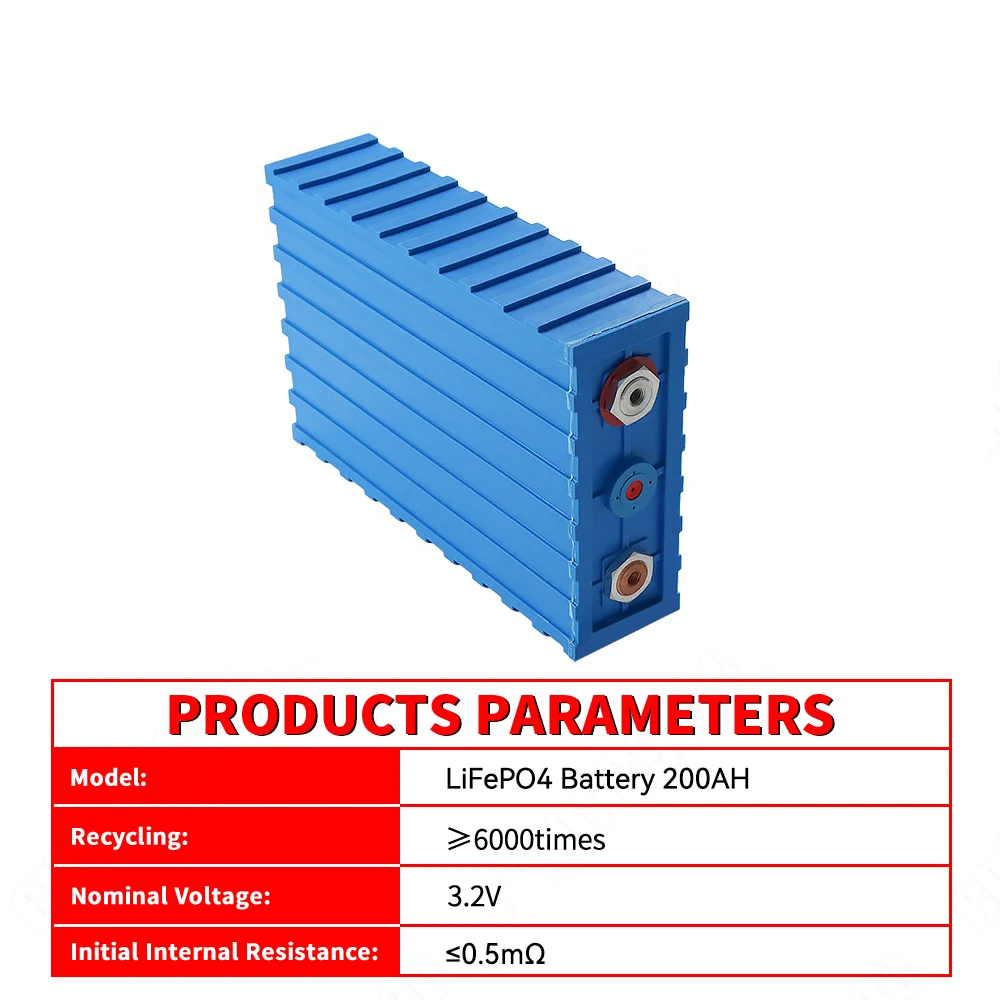 3.2V 200Ah Lifepo4 Battery Rechargeable Solaire Lithium 200ah Cell DIY 12V 24V 48V Solar Camping RV Boat Golf Cart CALB 200AH