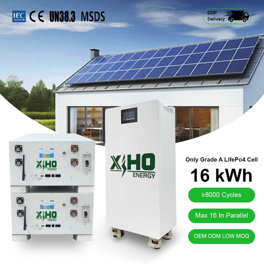 Xiho Grade A Lifepo4 Battery Cells 51.2V 300Ah 280Ah 16KWH 15KWH Standing Vertical Type Solar Home Energy Storage Battery Pack