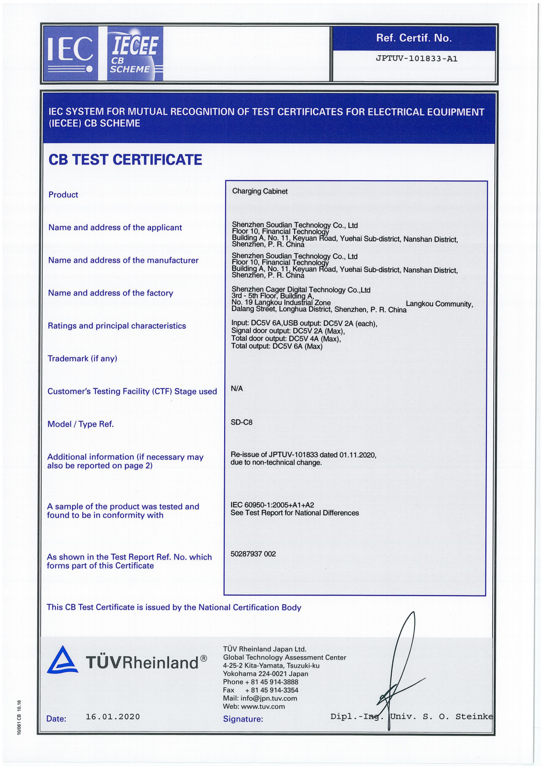 Quality Standard Certificate 1