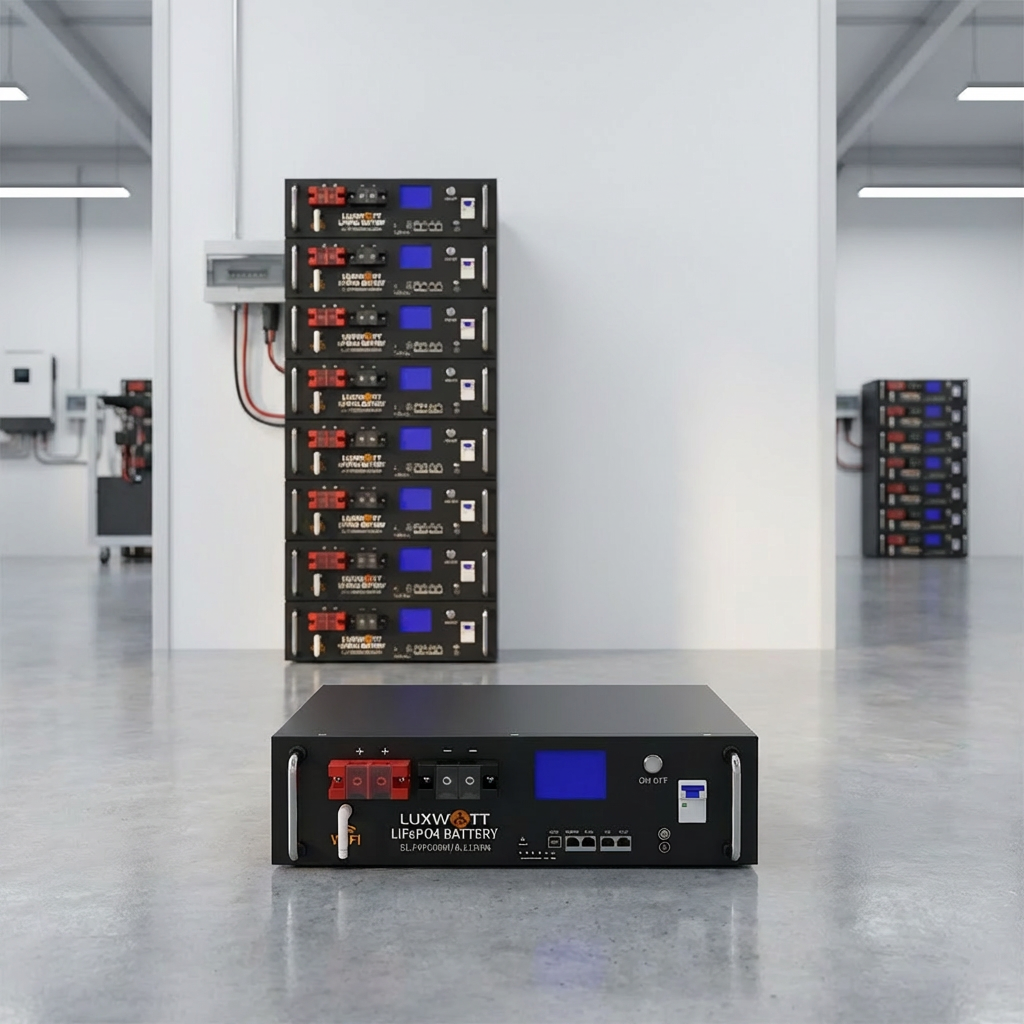 Home Energy Storage Battery 51.2V 100Ah LiFePO4 5.12Kwh Solar Battery Storage System with Smart BMS and 8000+ Cycle Life