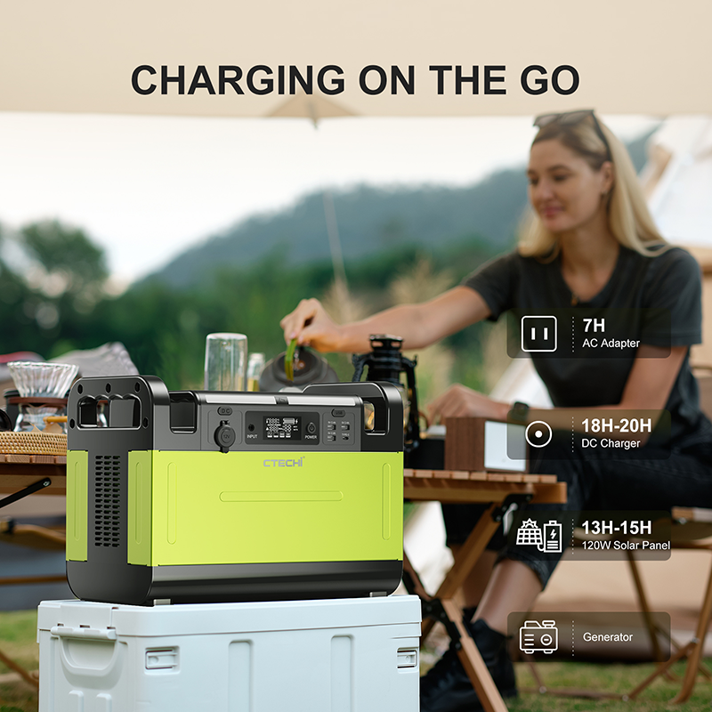 1500W Electric Portable UPS Lithium Power Supply Station Solar Generator LiFePo4 Battery Home Camping Backup Power Supply