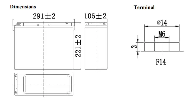 12V 55ah Front Terminal Battery