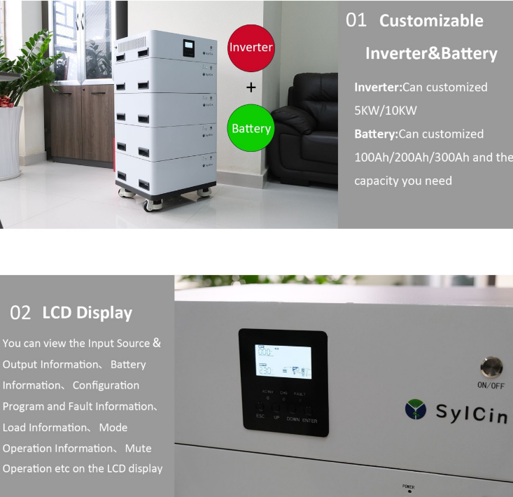 OEM ODM Big Capacity Stackable 48V 10KW 20KW 30KW 50KW Lithium Ion Battery Pack Energy Storage Battery And Inverter All In One