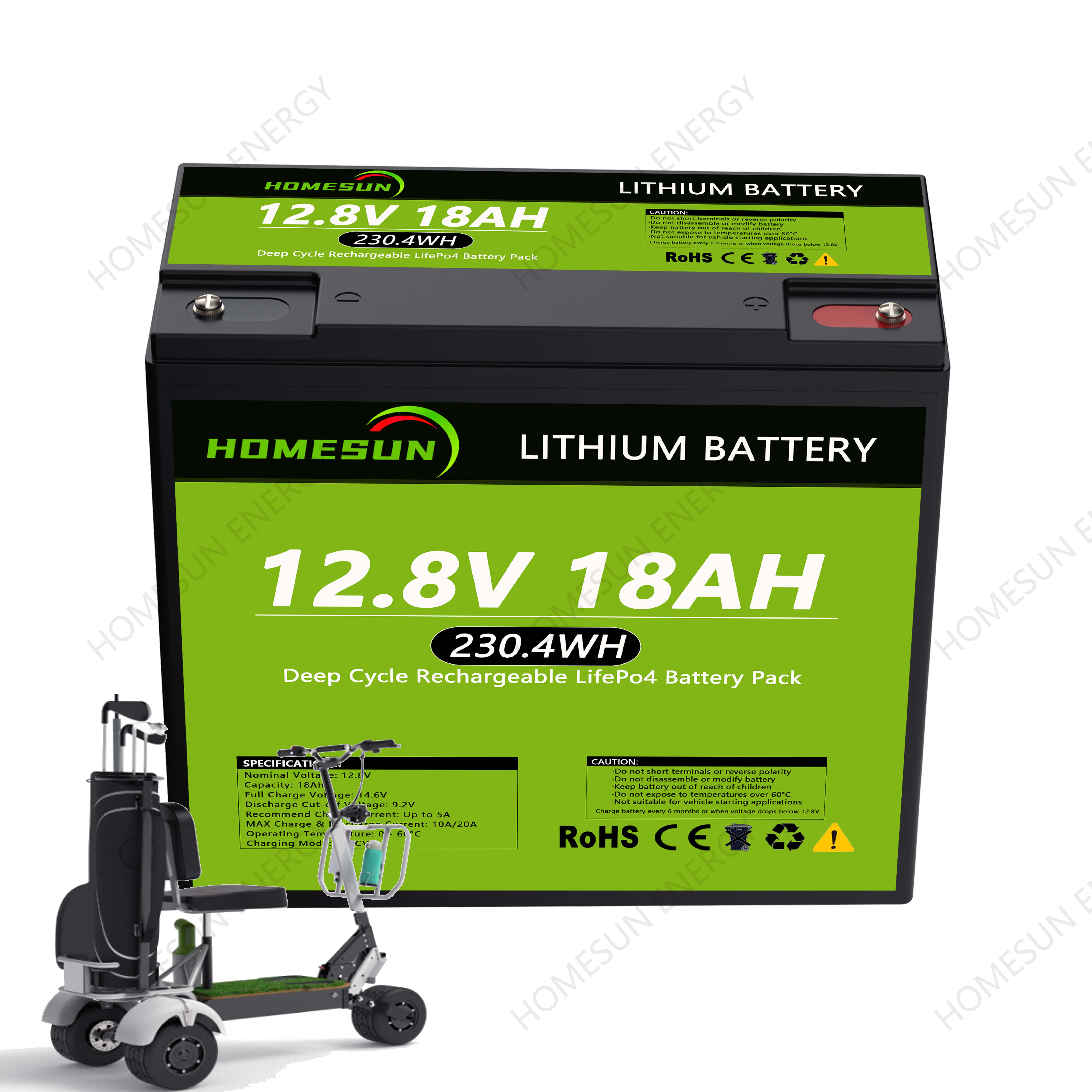 12.8V 18AH Front