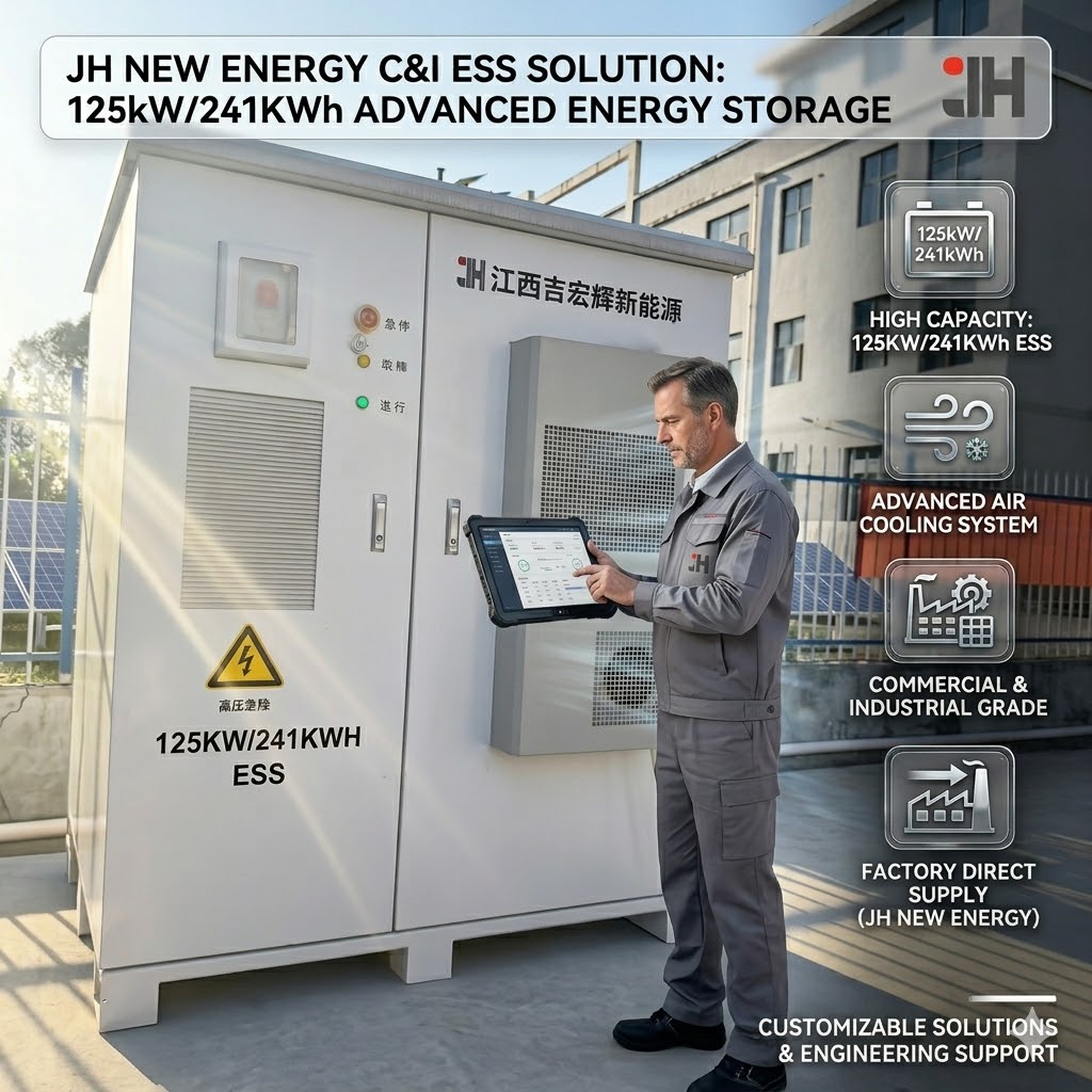 Factory Direct 125kW 241kWh Commercial Energy Storage Solution Customizable Outdoor Solar Battery ESS for Factory Microgrid