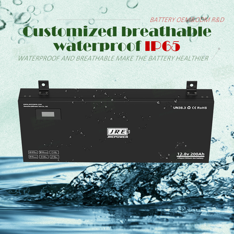 LiFePO4 12.8V 200Ah Deep Cycle Semi-Solid State Lithium-Ion Battery Pack Super Slim IP65 RV Off-Road Vehicle Marine Use