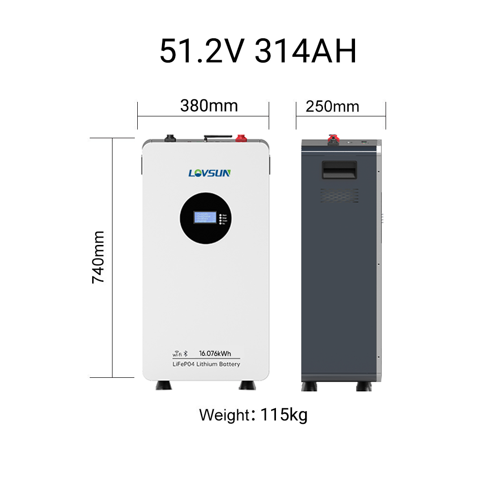 15KWh 16KWh 48v 51.2v Lifepo4 Battery Pack 314ah 15kw 16kw Solar Energy Storage Lithium Ion Batteries for Solar Power System