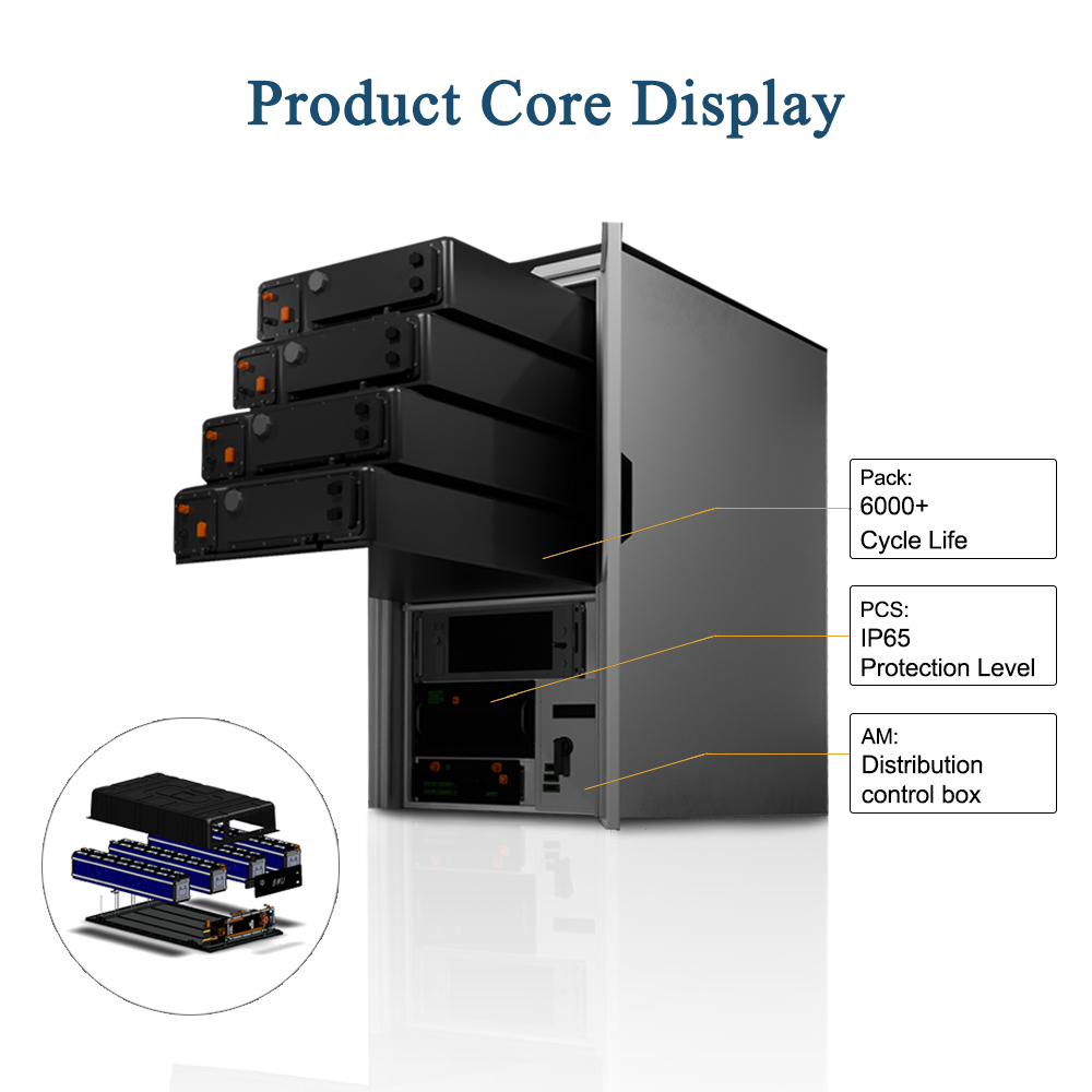 Renepoly LiFePO4 Battery Solar Power System off Grid Liquid Cooling 100kW 215kWh Industrial Commercial Energy Storage Cabinet