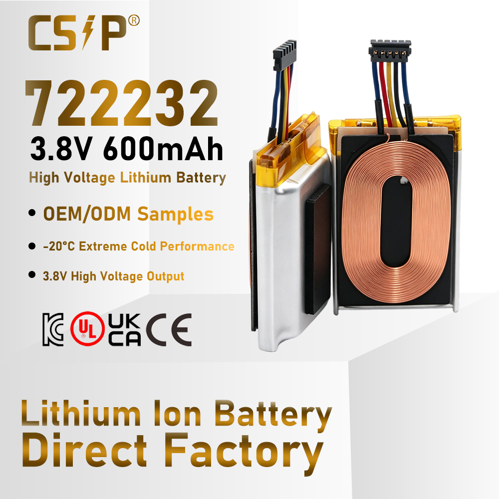 722232 600mAh 3.8V High Voltage Lithium Ion Polymer Battery HV Li-ion Polymer Battery Cell -20&deg;C Low Temperature Lipo Battery