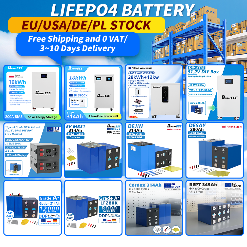 LF334Ah Lifepo4 Battery Grade A+ 3.2v 280Ah 280K 314AH 330Ah 340Ah 628Ah Prismatic Lithium Ion Batteries for 12/24v 48V ESS Pack