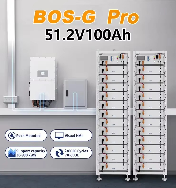 DEYE ESS BOS-G Pro High Voltage Deye Lithium Solar Battery 51.2V 50Kwh 100kwh For Industrial Battery System Commercial Use
