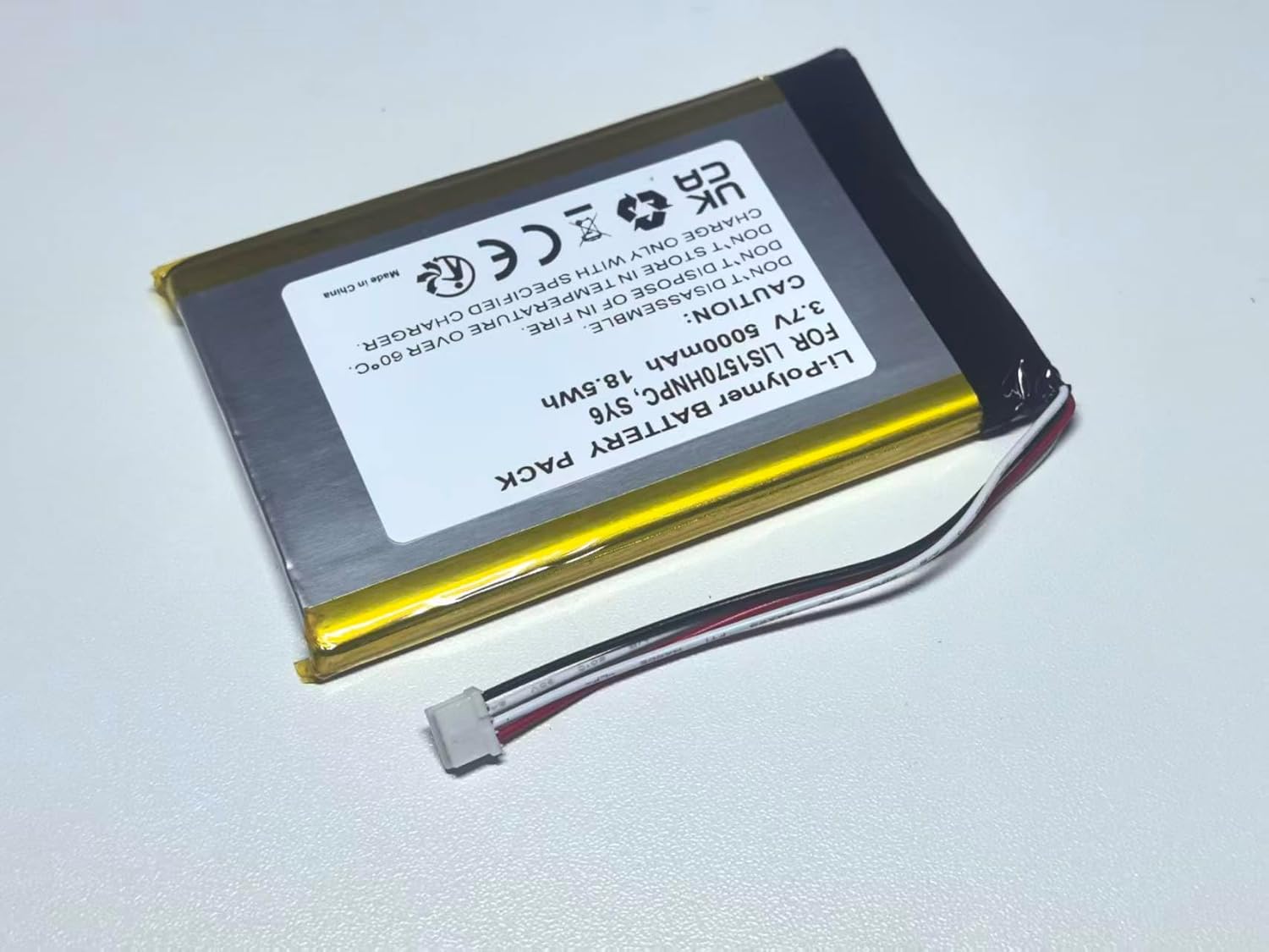 5000mAh Rechargeable Lithium Polymer Replacement Battery for MP3 Player (Compatible with LIS1570HNPC SY6)-3.7V