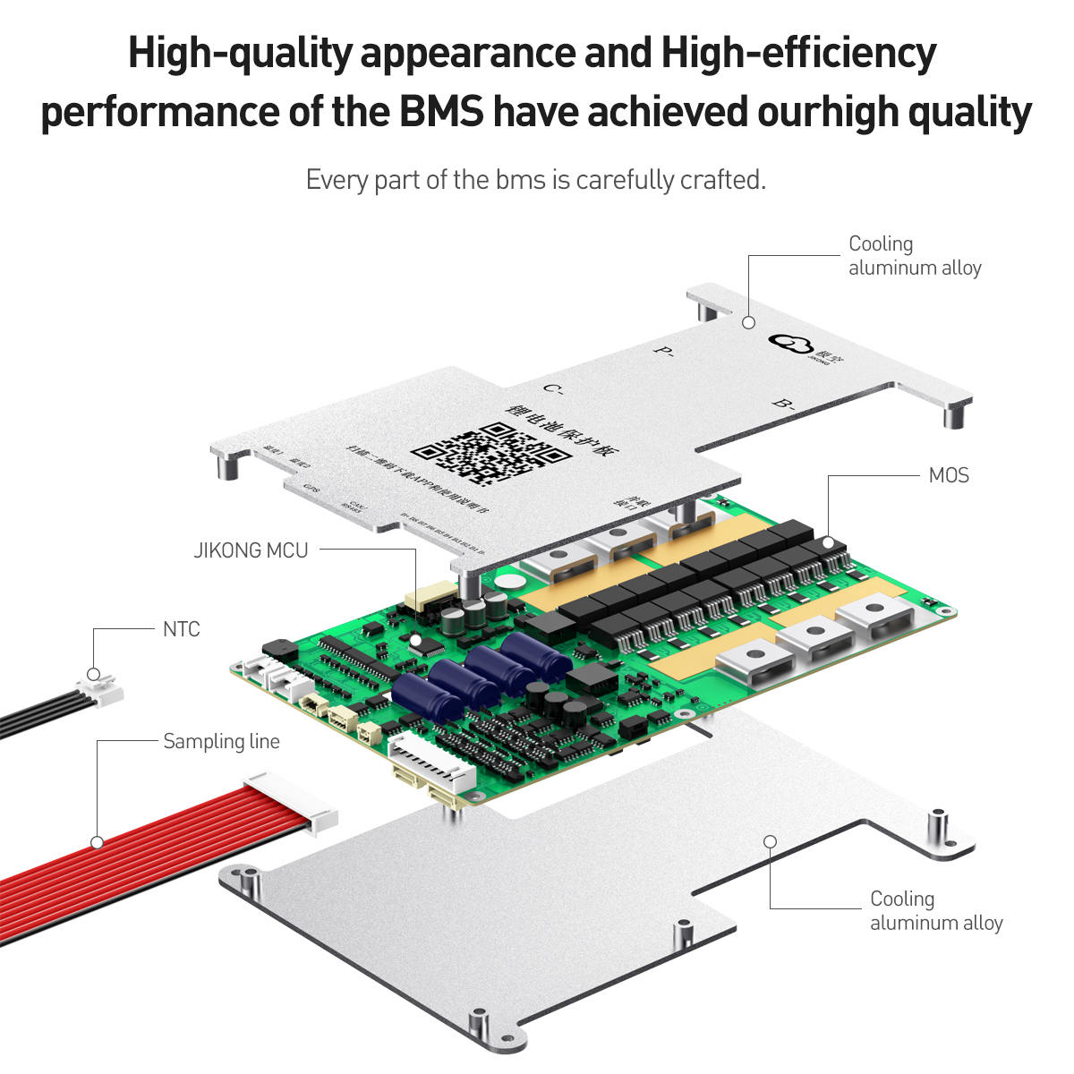 Jikong JK High Voltage Battery Management System (BMS) 16S 48V Lifepo4 PCB Board Base