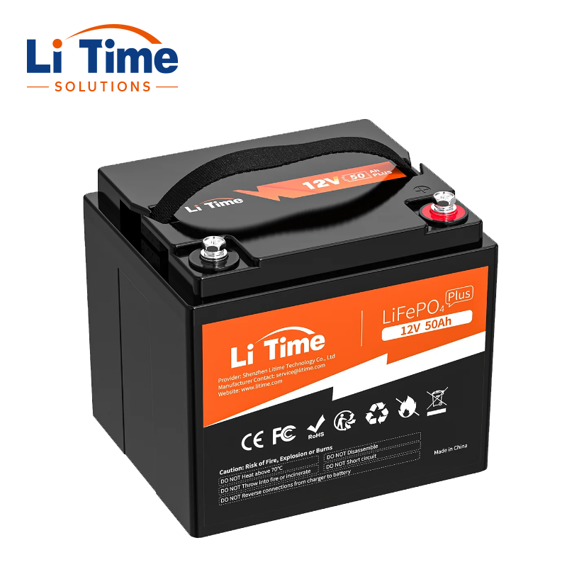 LiTime High-Performance Rechargeable Batterie Solaire 12V 50Ah Li-ion LiFePO4 Lithium Battery Pack for Marine RV Fish Finder