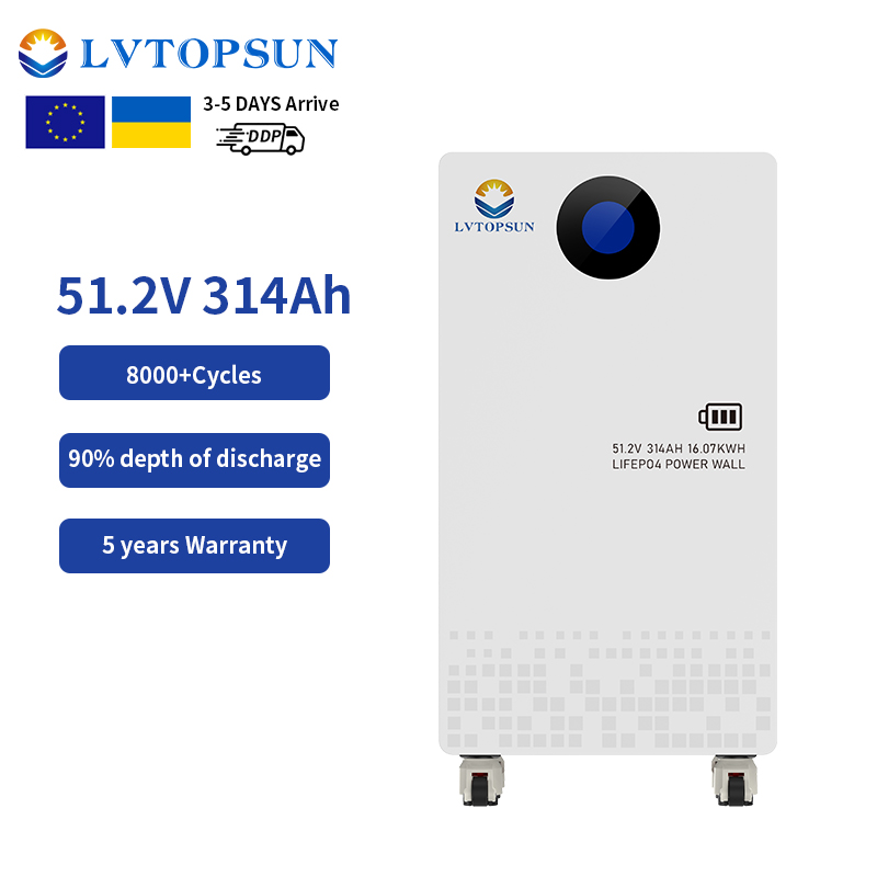 51.2V 314Ah 16.07kWh LiFePO4 Home Storage Solar Lithium Battery Lithium Ion for Euro | Tier-1 BESS Manufacturer Since 2016