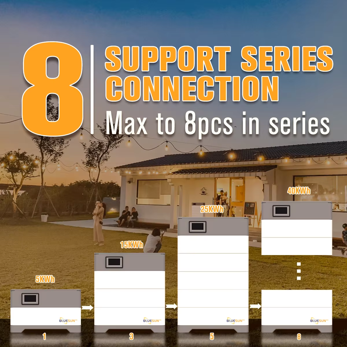Bluesun 10KWH 20WKH 30KWH Solar Battery Energy Storage Lithium Battery Power BYD Solar Battery