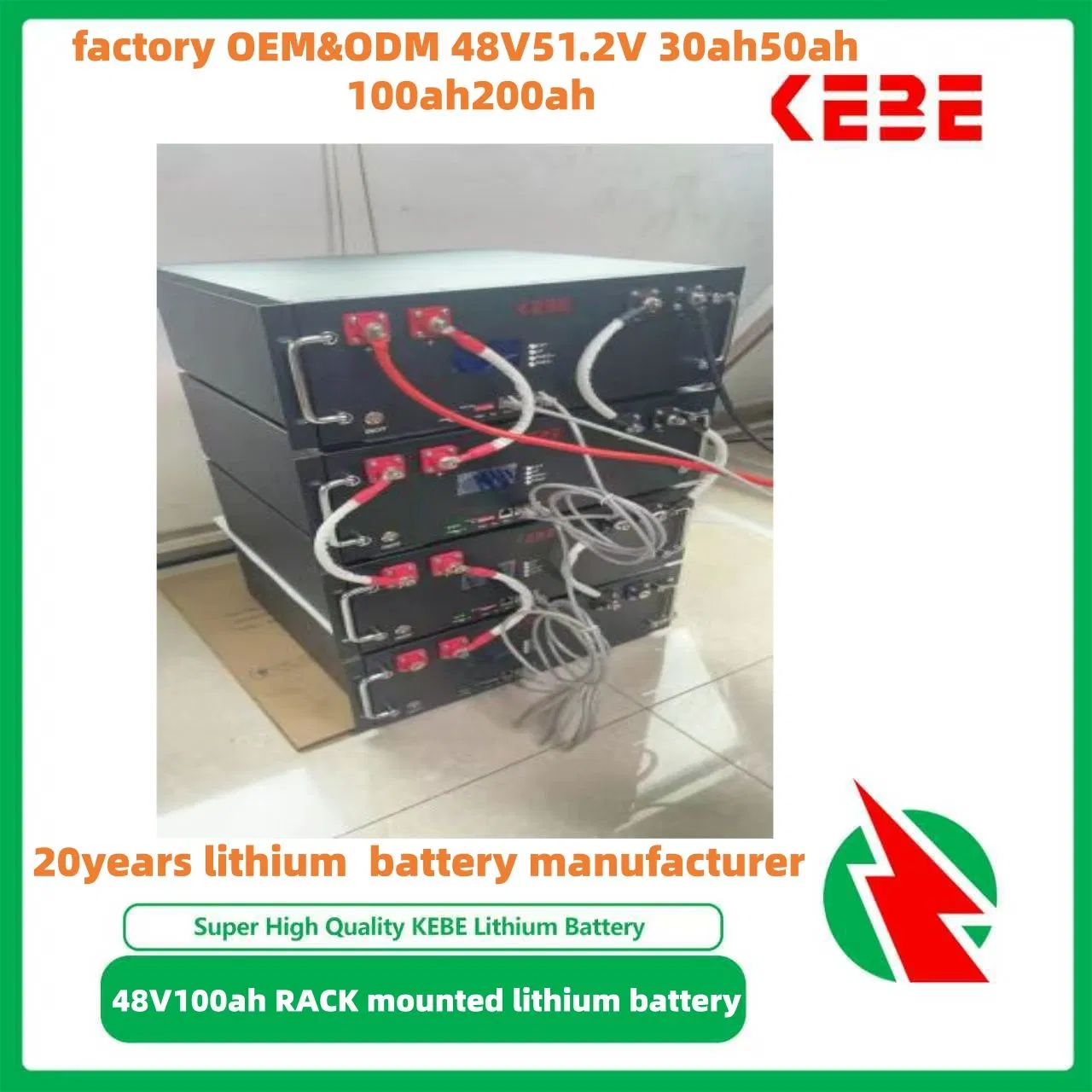 Advanced 51.2V100ah 5kwh Rack-Mounted Lithium Ion Battery Pack Using LiFePO4 Technology for Smart Solar Energy Storage and Back-up Power Management Battery