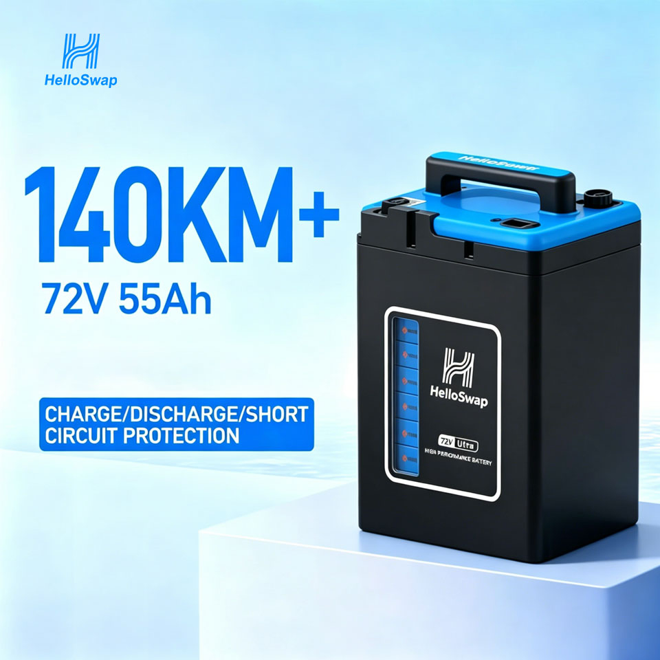 Helloswap Ultra-Fast Smart Charging Technology Ebike Battery 72V