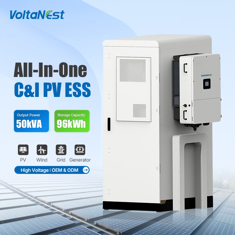 VoltaNest Hybrid 100kWh 50KW 96 kWh LiFePO4 Solar All in One C & l Battery Energy Storage System for Renewable Projects