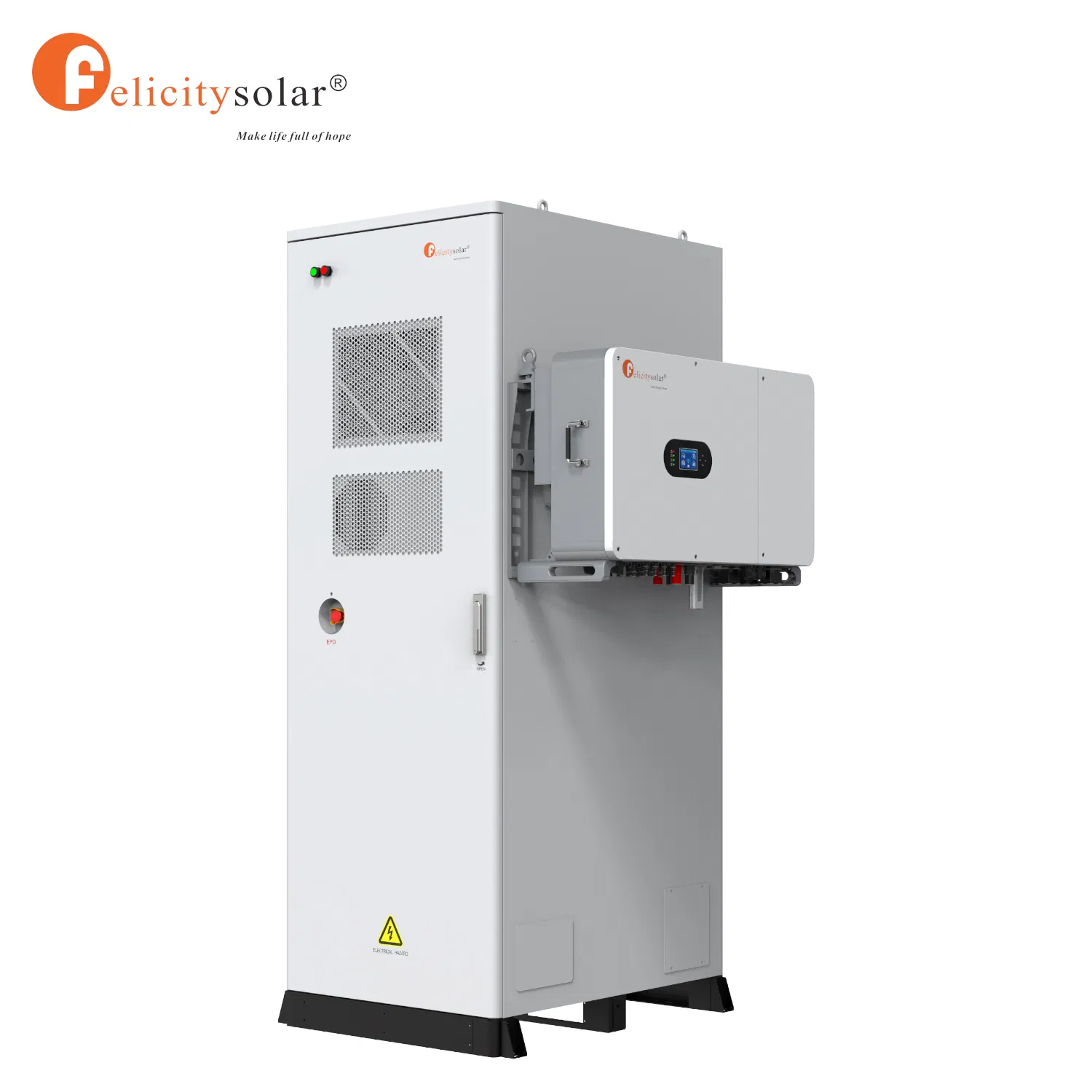 Felicitysolar 50kw Multi-Port Hybrid Inverter &amp; High-Voltage LFP Battery Commercial Industrial Solar Storage System