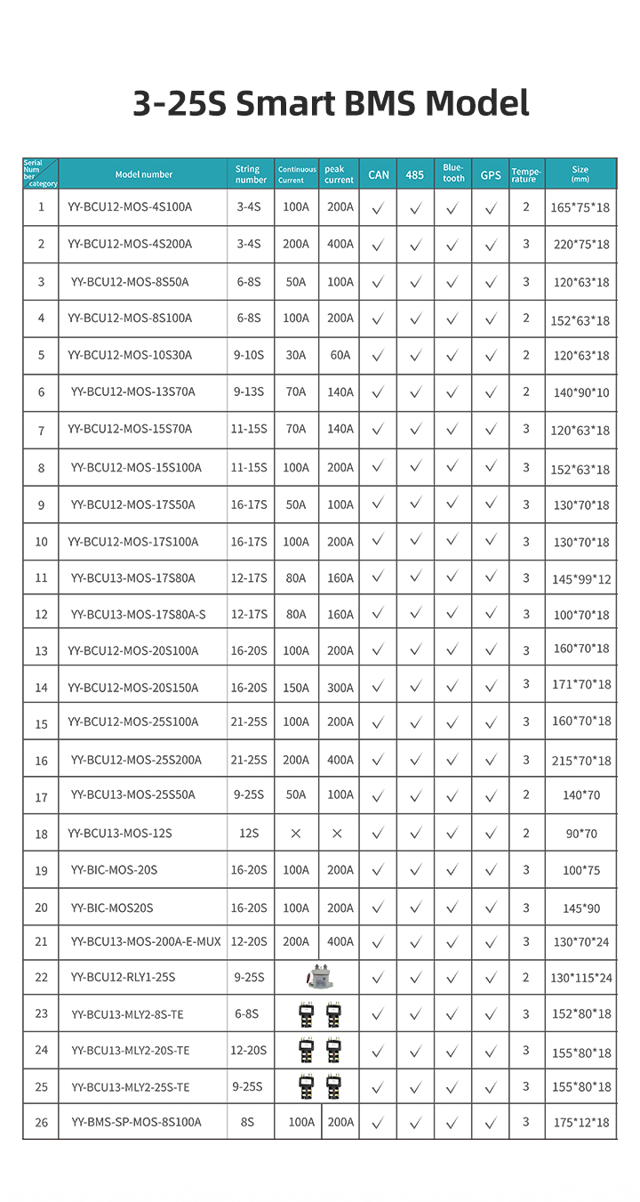Smart 150A BMS PCBA Wiring Diagram