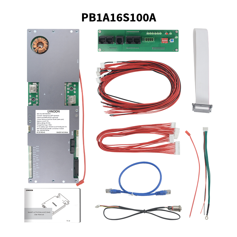 LVNOON PB1A2A Smart Active BMS for Li-ion NCM LFP LiFePo4 LTO 7S 10S 12S 12S 16S 48V 51.2V 100A 150A 200A Home Energy BMS