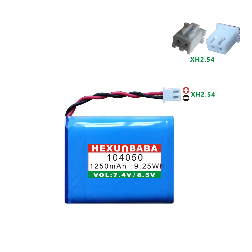 7.4V 1250mAh 104050 504050-2S Polymer Li-Ion Battery for SATLINK TV Digital Satellite Finder Meter WS-6933 6923 DVB-S/S2 B265