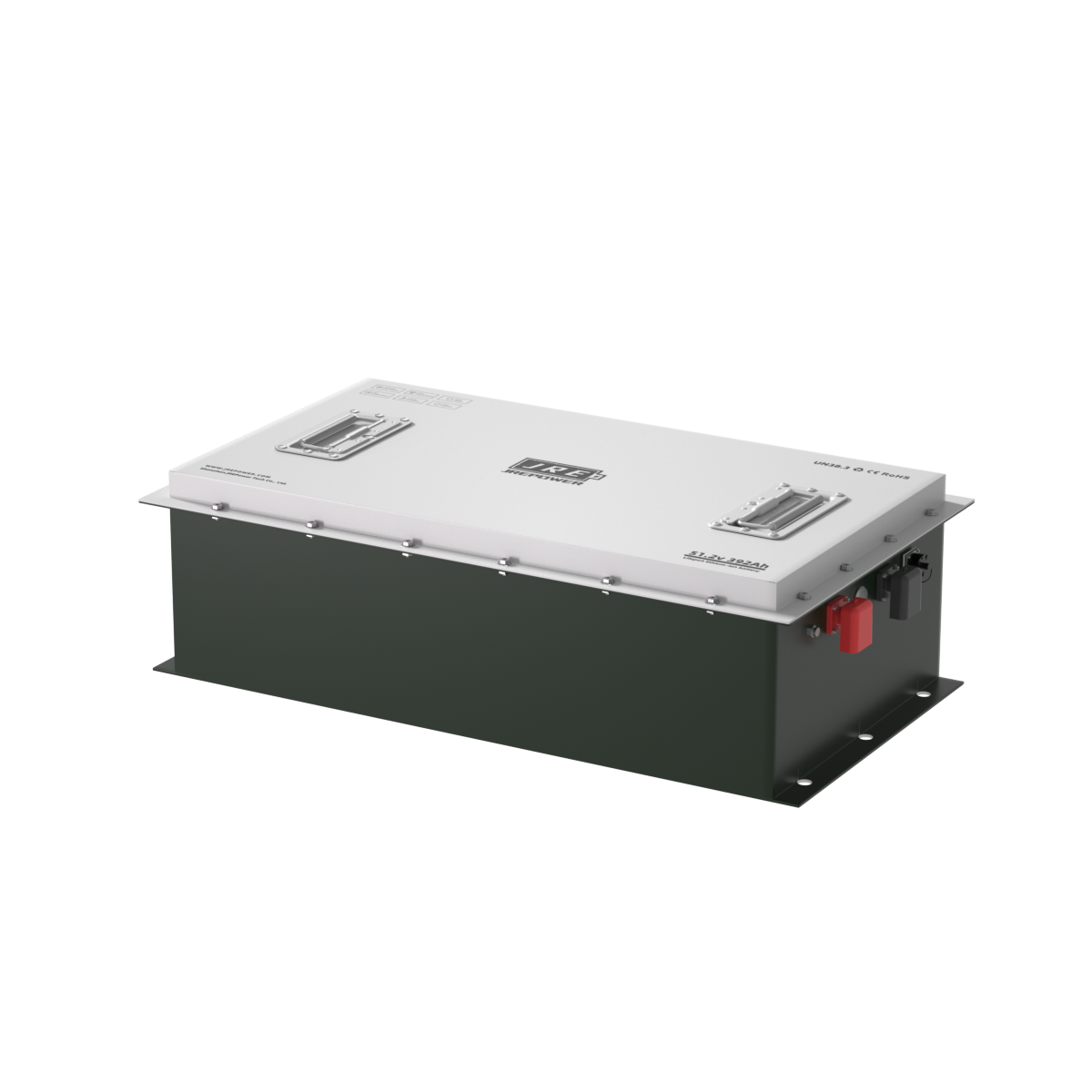51.2V 392Ah LiFePO4 Power Battery with BMS Bluetooth IP65 6000 Cycles for Golf Cart Electric Vehicle JREPOWER 5-Year Warranty