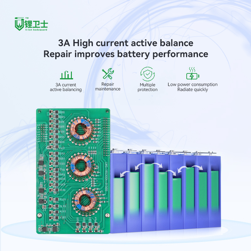 Active Balance Battery Management System Battery Repair Function 100A 200A 16S Lifepo4 BMS With BT NTC RS485