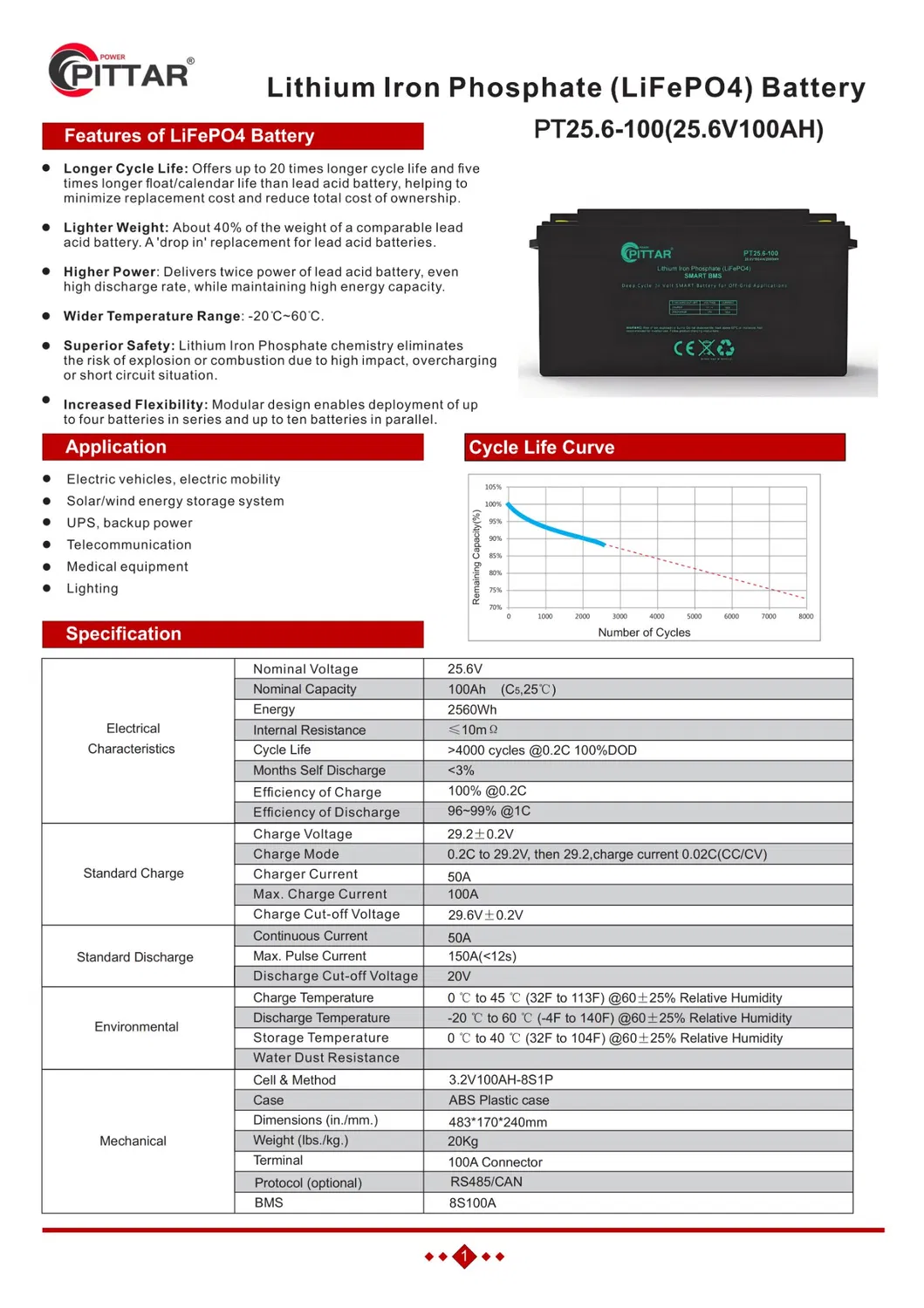 High Capacity LiFePO4 Battery