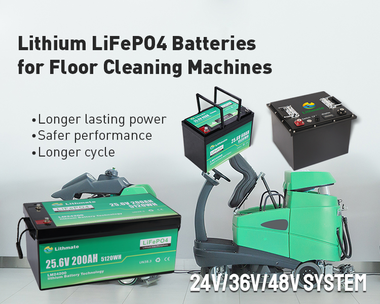 Floor Cleaning Machine Solar Marine Lifepo4 24 Volt Lithium Ion Batteries 24v 200ah Solar Battery