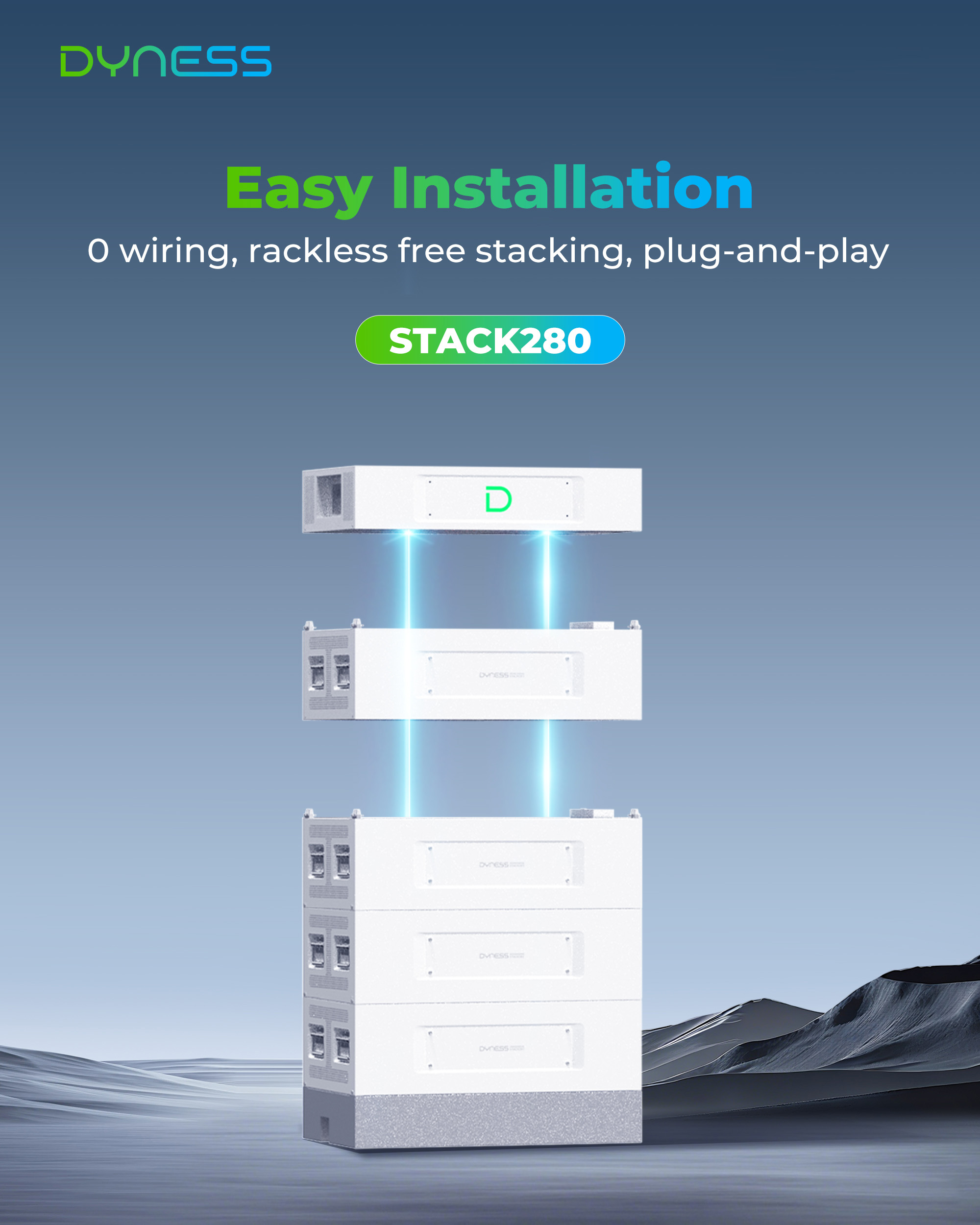 Dyness Stack280 High Voltage Stackable battery 43kwh~215kwh 51.2v 280ah Lifpo4 battery Module 8000 Cycle Energy Storage system