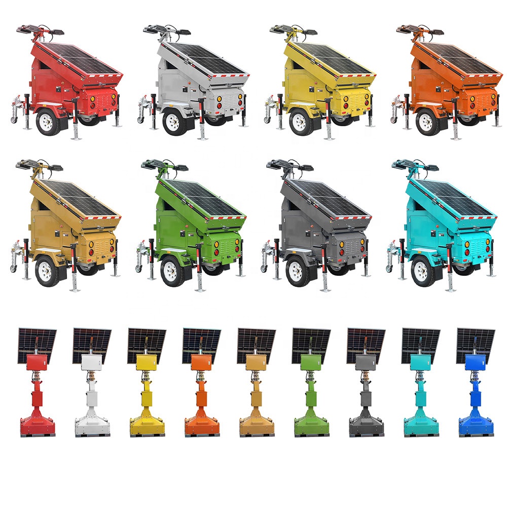 CE ISO Certified LED Portable Foldable Design Solar Lighting Tower With Stable Voltage Output For Parking Lots