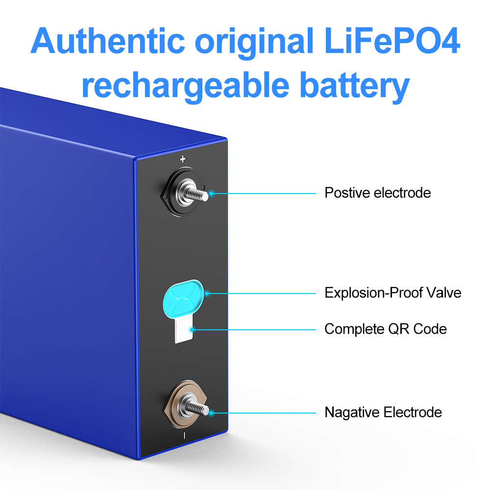 50Ah 100Ah 200Ah 280Ah Prismatic Battery Lithium Ion Battery 3.2V Rechargeable LiFePO4 Cell Solar LiFePO4 Energy Storage Battery