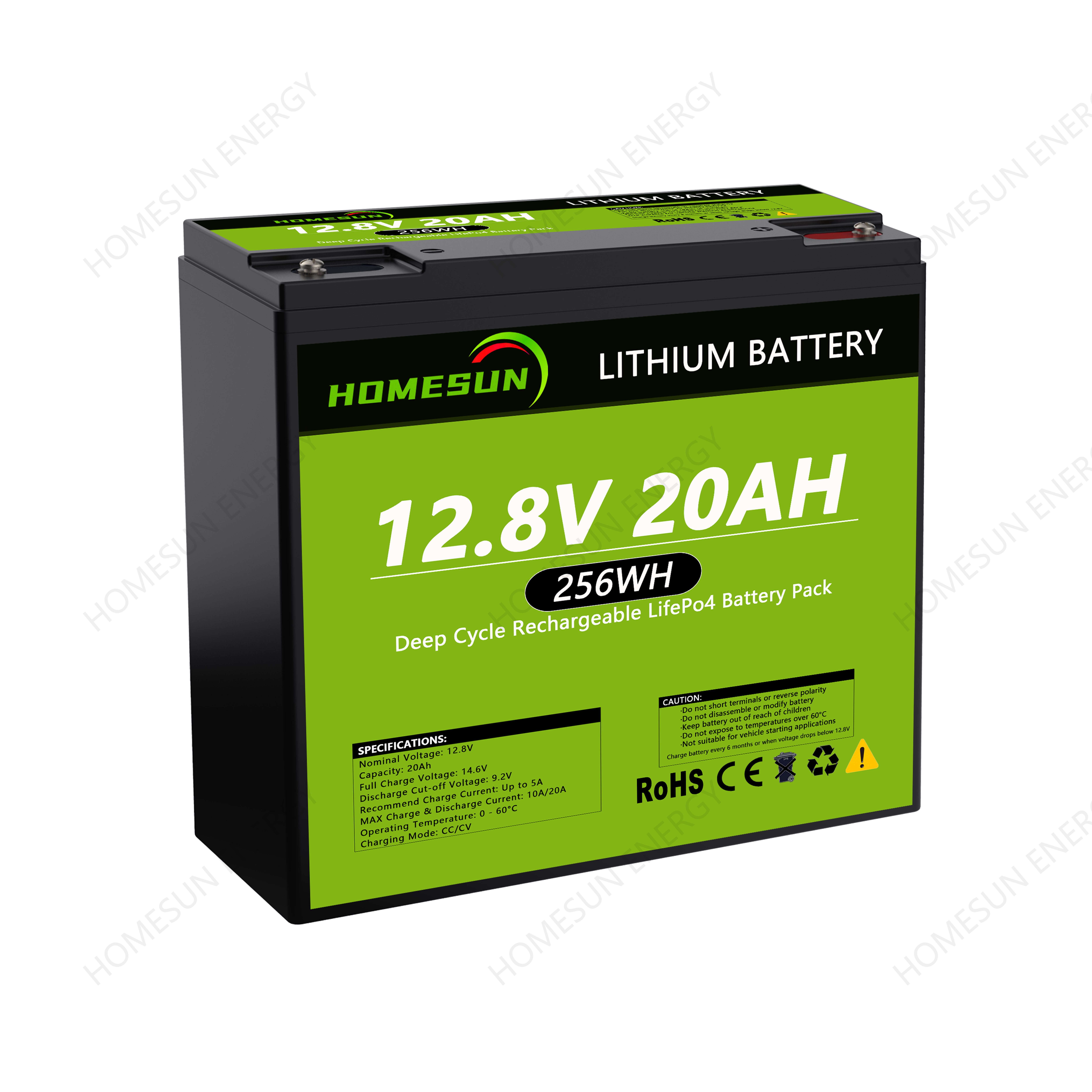 12.8V 20AH Front