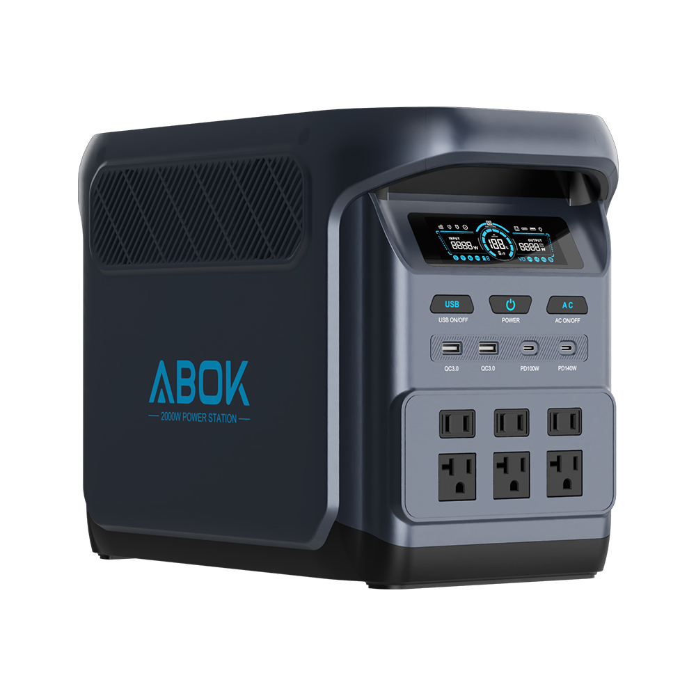 ABOK 1800W Portable Power Station 1024Wh LiFePO4 Solar Generator UPS Home Backup Emergency RV Camping EU US Local Warehouse