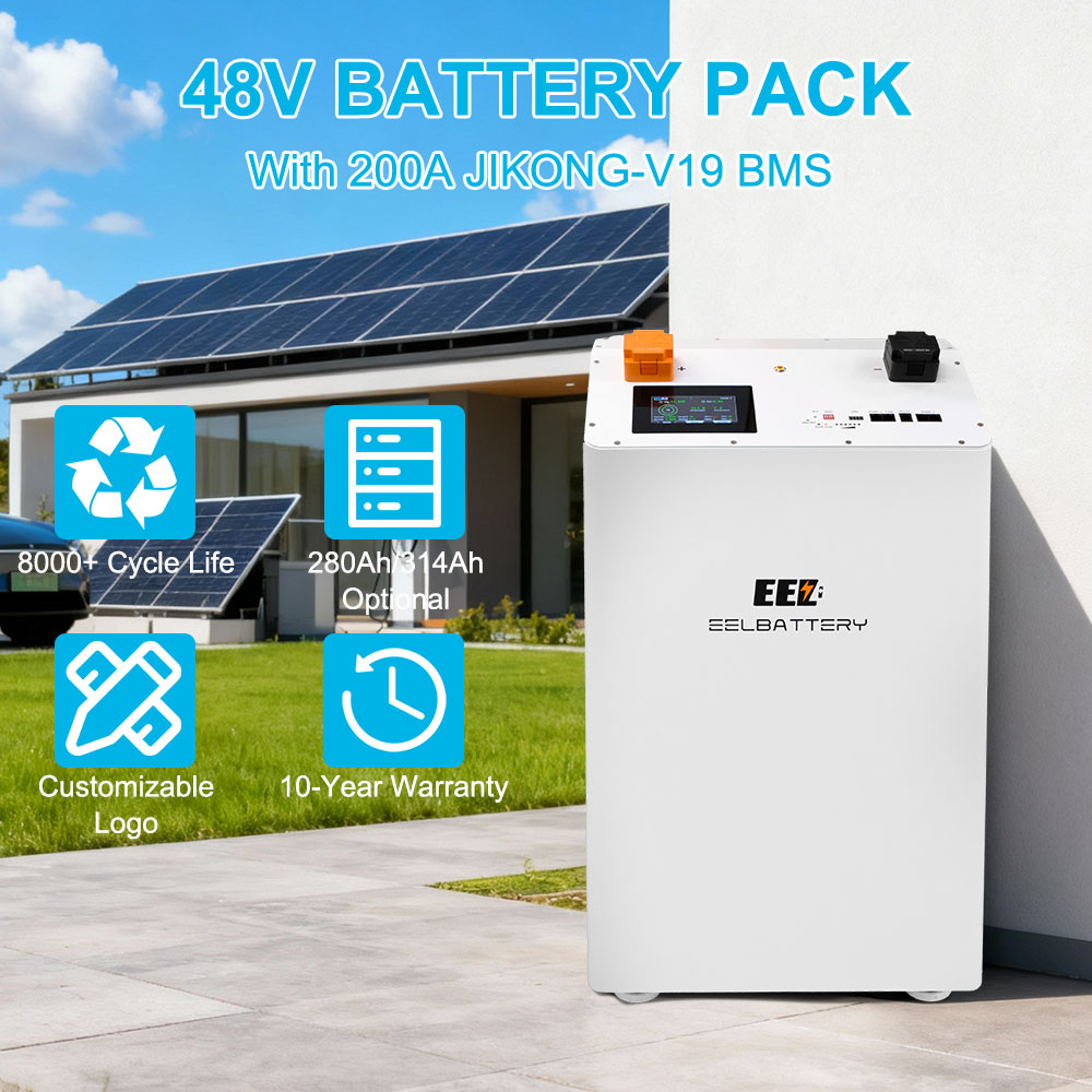 EU STOCK 51.2V 16kwh Vertical LiFePO4 Battery Pack Dual Protection Home Solar ESS Pre-Assemble Completed Energy Storage System
